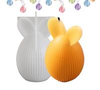 Easter Bunny Candle Mold Set, Egg-Shaped Concrete & Epoxy Resin Molds, Silicone Desktop Ornament Plaster Molds for Home Decor Crafts