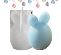 Easter Bunny Candle Mold Set, Egg-Shaped Concrete & Epoxy Resin Molds, Silicone Desktop Ornament Plaster Molds for Home Decor Crafts