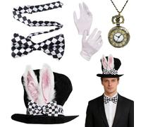 Easter Bunny Costume, Holiday Dress Up Top Hat, 11.81x9.45 Inches Headwear with Plush Build, Professional Fabric Clothing, Masquerade Gear with Rabbit Style, Stage Performance for School Plays