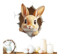 Easter Bunny Decals, Fun Cute Self Adhesive Easter Sticker, Eastern Toilet Seat Sticker with Creative Ripped Design, Waterproof Vinyl Holiday Decal with Strong Adhesion, Seasonal Home Decor