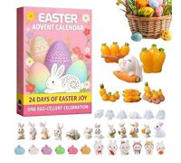 Easter Bunny Decor - 24 días coleccionables Keepsake, Count Down to Easter with Bunny Animal Figures, Decorative Holiday Accessory for Family Friends Adults Children, Perfect for Dining Room Living