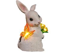 Easter Bunny Decorations - Holiday Hare Figurines, Seasonal Yard Ornaments for Yard Display, Cartoon Resin Sculptures with Solar Powered Lights, Garden Decor, Festive Garden Statues for Porch Decor