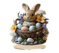 Easter Bunny Decorative Acrylic Egg Ornament Festive Home Decor Tischop Decoration For Celebration Archivador Sistema (C A)