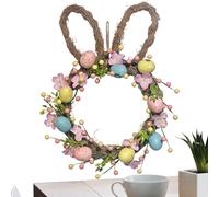 Easter Bunny Door Wreath,25.4 * 40.64cm Colorful Festive Eggs Floral Garland, Versatile Weatherproof Wall Decoration Bunny Welcome Wreaths | For Home Holiday Party Farmhouse Window Patio