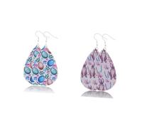 Easter Bunny Earrings Set Water Drop Shape Fashion Leather Jewelry for Women Girls 16 17mm