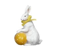 Easter Bunny Figurines, Cute Spring Resin Decorations, Small Rabbit Egg Decor with Colorful Design, Mini Tabletop Figurines for Home Display, Easter Party Supplies for Living Room Bedroom Garden