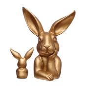 Easter Bunny Figurines Resin Decoration 7.87 Inches 300g | Rustic Easter Rabbit Figurine Spring Home Decor Statue For Table Centerpiece Shelf Fireplace Mantel Kitchen Living Room Office Decoration