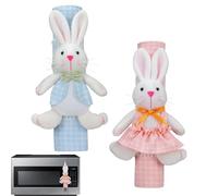 Easter Bunny Fridge Covers, 2-Piece Refrigerator Handle Protector, 6.1x9.25 Inches Polyester Covers with Soft Build, Cute Seasonal Design, Functional Practical Style, Kitchen Accessory for Home