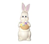 Easter Bunny Garden - Figura decorativa de resina de conejo, 20 cm, diseño de flores divertidas, decoración de flores, diseño de flores, decoración para jardín, patio o porch Farmhouse