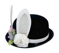 Easter Bunny Hat, Hare Bowler Beanie Hat, 8.66x10.24x3.54 Inches Comfortable & Soft, Cute Rabbit With Flowers for Family Gatherings, Eastertide Egg Hunts, or Any Festive Event