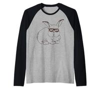 Easter Bunny Hip Hop Sunglasses Funny and Cute Rabbit Camiseta Manga Raglan