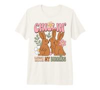 Easter Bunny Humor Chillin with My Bunnies Camiseta Premium