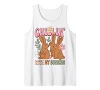 Easter Bunny Humor Chillin with My Bunnies Camiseta sin Mangas