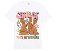 Easter Bunny Humor Chillin with My Bunnies Comfort Colors Adult Heavyweight T-Shirt