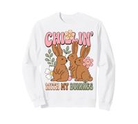Easter Bunny Humor Chillin with My Bunnies Sudadera