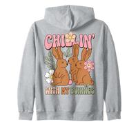 Easter Bunny Humor Chillin with My Bunnies Sudadera con Capucha