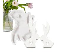Easter Bunny Mold - Juego de fundición de resina de silicona y vela, herramienta de artesanía con forma de corazón, molde para manualidades | Decoración del hogar, manualidades navideñas, decoración