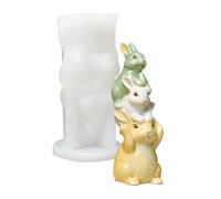 Easter Bunny Mold - Molde de silicona 3D para conejos, sin tick, molde de fundición, resina cemento arcilla plaster, Craft Supply for Home Decor, Workshops, Art, Teachers, Events, 1,89 x 1,73 x 3,7