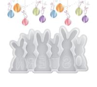 Easter Bunny Molds, Heat Resistant Rabbit Molds, Flexible Non Stick Epoxy Casting Mold for Soap Candle Ornament Making Holiday Crafts Home Decorations Themed Events Supplies