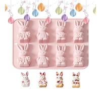 Easter Bunny Molds - Heat Resistant Silicone Shapes, Easy Release Flexible Moulds with Non Stick, Perfect for Cake Soap Candy Chocolate Making, Ideal for Party Baking Craft Desserts