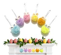 Easter Bunny Pendant - Soft Keepsake Charm, 6 Pieces Cute Hangable Spring Ornament, Bunny Ear Plush Ornaments | For Wall Living Room Bedroom Entryway Entrance Family Friends Girls Women Neighbors