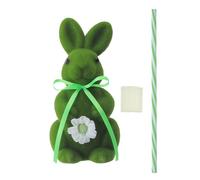 Easter Bunny Picks - Bunny Shaped Seasonal Decor, Flocked Desktop Figurines with Decorative Stems for Office, Apartment, Living Room, Bedroom, Study, Bookshelf, Wreaths and Tabletop Displays