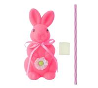Easter Bunny Picks - Bunny Shaped Seasonal Decor, Flocked Desktop Figurines with Decorative Stems for Office, Apartment, Living Room, Bedroom, Study, Bookshelf, Wreaths and Tabletop Displays