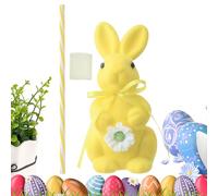 Easter Bunny Picks - Bunny Shaped Seasonal Decor, Flocked Desktop Figurines with Decorative Stems for Office, Apartment, Living Room, Bedroom, Study, Bookshelf, Wreaths and Tabletop Displays