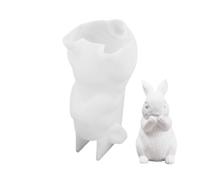 Easter Bunny Rabbit Silicone Mold For Resin Candle Crafts | Flexible Bakeware Chocolate Soap Molds | 3D Desktop Figurine Epoxy Casting Tool | Spring Holiday DIY Party Favor Mold