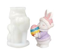 Easter Bunny Silicone Mold, 3D Rabbit Figura Maker, 12 x 8 x 5 cm Bunny with Easy Pop, Durable Resina Casting Supply, Home Decor with Detailed Design, Animal Soap Mold for Easter