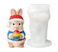 Easter Bunny Silicone Mold, 3D Rabbit Figura Maker, 12 x 8 x 5 cm Bunny with Easy Pop, Durable Resina Casting Supply, Home Decor with Detailed Design, Animal Soap Mold for Easter