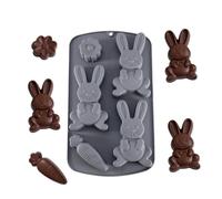 Easter Bunny Silicone Molds, 3D Bunny Shape Mold, Reusable Silicone Baking And Craft Tool for Resin Gummies Cupcakes Candy Jelly Pastry Ice Soap Cake Decoration Holiday Fun
