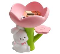 Easter Bunny Statue, Floral Bunny Figurines, Resin Crafted Body, Decorative Key Rack, Hidden Jewelry Storage, for Indoor Desktops Entrance Tables Living Room Bookshelves Sideboards