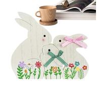 Easter Bunny Table Wooden Signs, Set of 3 Tabletop Rabbit Decorations, Bunny Silueettes, Festive Spring Decor for Easter Parties, Homes, Offices Displays, 4,4 x 0,6 x 5,7 Pulgadas