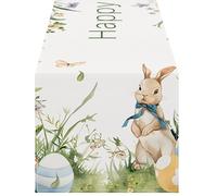 Easter Bunny Tablecloth | 183x33cm Cute Bunny Patterns Exquisite Seasonal Festive | Long-Lasting Easter Table Runner, Bunnny Egg Table Cloth - For Farmhouse Wedding Dining Holiday
