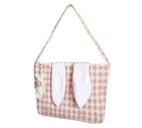 Easter Bunny Tote Bag - Easter Tote Bag | Reusable Tote Bag With Zipper | Fashion Beach Bag | Spring Tote Bags | Portable Casual Tote Bag for Women, & Girls, Rosa., Ver descripción