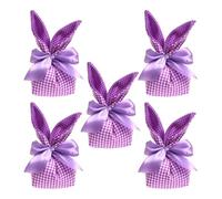 Easter Bunny Treat Bags, Bunny Ears Candy Goodie Bags, 5 bolsas de regalo con, 7,87 x 3,54 en Party Favors, Eastern Decorations for Cookie, Snack, Toys, and Jewelry Packaging