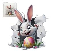 Easter Bunny Window Clings - Festive Glass Decals | 30x20cm Set with Static Adhesion Feature, PVC Film Stickers with Reusable Peel Application, Seasonal Window Decor for Home Office Restaurant Display