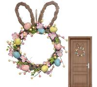Easter Bunny Wreath | Festive Artificial Floral Eggs Garland | Wall Decoration Bunny Welcome Wreaths | for Porch Home Farmhouse Party Holiday Wall Patio