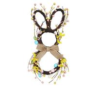 Easter Bunny Wreath - Large Spring Decor | Large Easter Bunny Wreath with Bow, Spring Home Front Door Decoration, Suitable for Balcony, Garden, Yard, Patio, Porch, Farmhouse, Office & School
