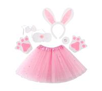 Easter BunñýCostume Set For Children - Kit completo con Bnñy Ears Headband Tail Bow Tie Paws & Skirt | Eašter Cosplay Props For Girls & Boys, Perfect For Party Photo Shoots And Holiday Eve