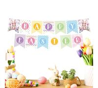 Easter Bunting Garland - Festive Banner Decoration for Seasonal Celebration | Lightweight Paper Construction, Multi-Color Design, Decorative Backdrop for Home Farmhouse Mantle Fireplace Wall Tree Spri