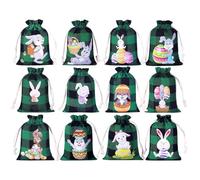 Easter Burlap Bags, Vintage Easter Snack Bags, Drawstring Easter Bag, Easter Treat Favor Bags, Easter Basket Stuffers, Ideal for Easter Basket Stuffers, Egg Hunts, and Outdoor Party Supplies