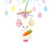 Easter Button Art Kit - Seasonal Pendant Ornaments, Handmade Decoration Set with Vibrant Resin Buttons, Easy to Follow Crafting Project, Ideal for Classroom Workplace Team Building