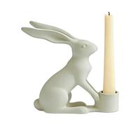 Easter Candle Holder - 20x10cm Resin Rabbit Figurines, Cute Easter Bunny Candlesticks | Seated Indoor Candlestick For Desk Dining Table Centerpiece Wedding Fireplace Mantel
