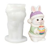 Easter Candle Molds - Bunny Plaster Casting Form | Silicone Craft Mold with Flexible Easy Release DIY Candle Making Supply with Reusable Art Casting Tool Desktop Decoration Kit for Soap