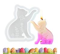Easter Candle Molds Silicone Animal Shapes - Rabbit Cat Resin Casting Mold Set, Epoxy Clay Plaster Craft Forms | Flexible Non Stick Design, Reusable Heat Resistant Material, Fine Detail