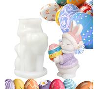 Easter Candle Molds - Silicone Bunny Mold Set, Reusable Resin Casting Tool | Aromatherapy Wax Figurine Craft Making Supplies Kit With Holiday Birthday Offices Room Desktop Weekday School Dormitory Apa