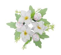 Easter Candle Rings Wreaths, Flower Candle Wreath, 12 Inches Spring Blossom Garland with Base, Decorative Holiday Ring with Colorful Design, Table Centerpiece with Elegant Style, Easter Spring Decor