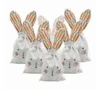 Easter Candy Bag | Burlap Drawstring Reusable Pouches With Bunny Ears, Cute Easter Snack Bags For Candy, Chocolate, Toys, Jelly, Lollipops, Classroom, School, Home, Party Gathering